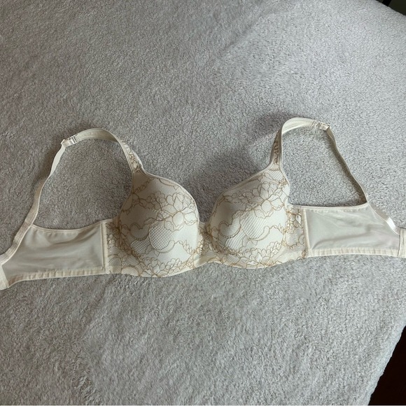 Cacique Lace Wired Bra Size 38D Cream and Gold - Picture 8 of 15